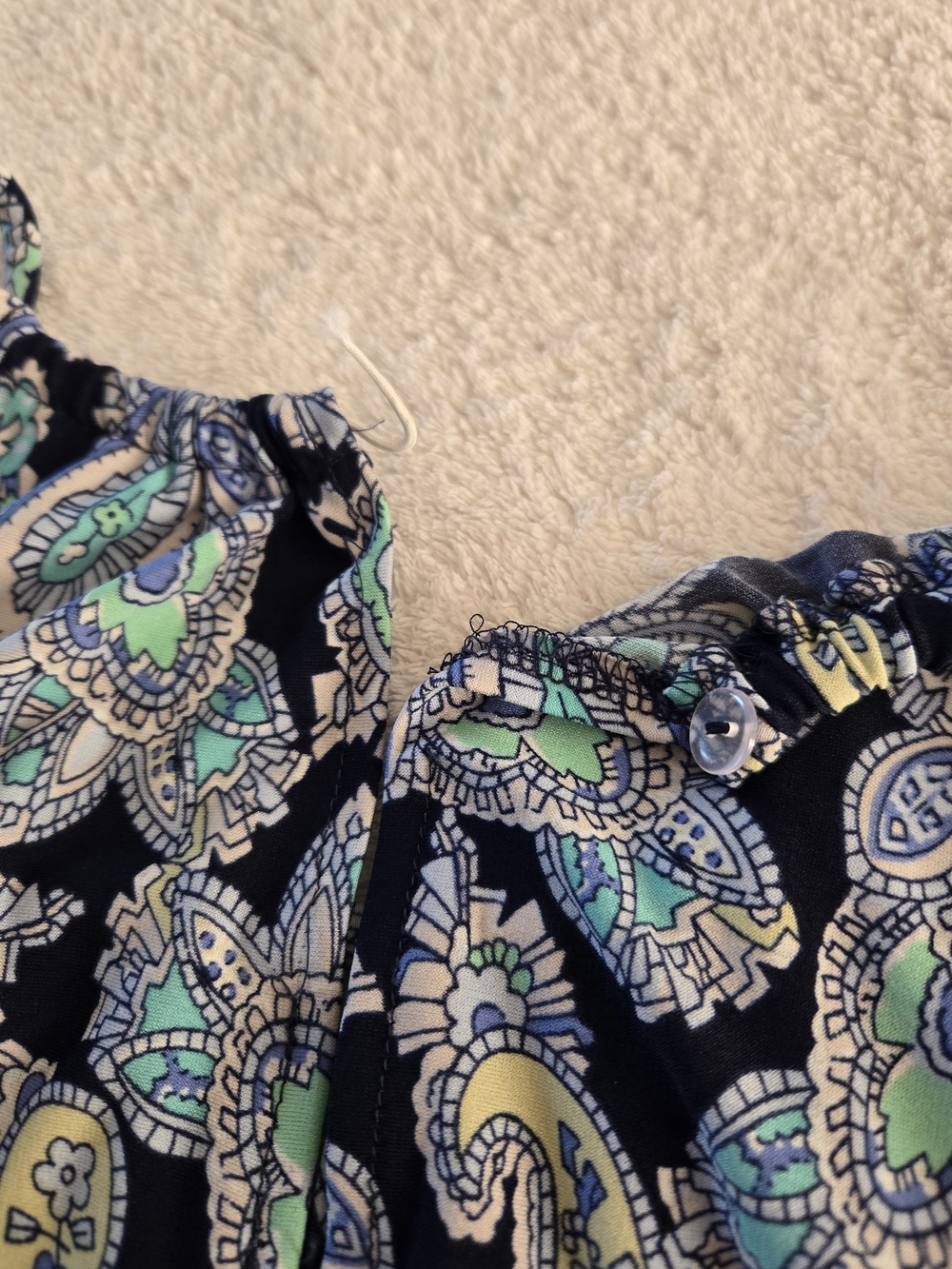 Paisley Print Maxi Dress in Navy & Light Blue Large - Picture 4 of 4